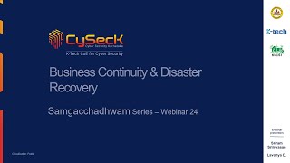 Webinar on Business Continuity & Disaster Recovery BCP & DR   Samgacchadhwam Series-24