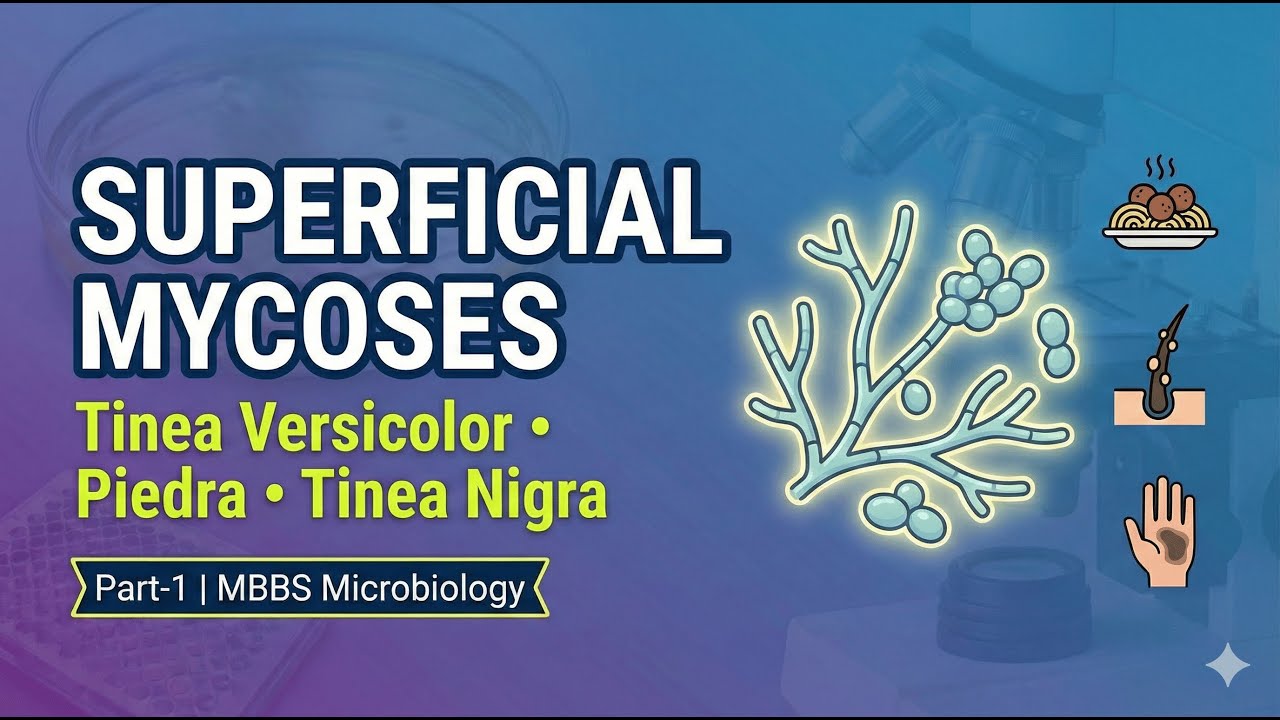Superficial Mycoses (Part-1) | Tinea Versicolor, Piedra & Tinea Nigra | MBBS Microbiology
