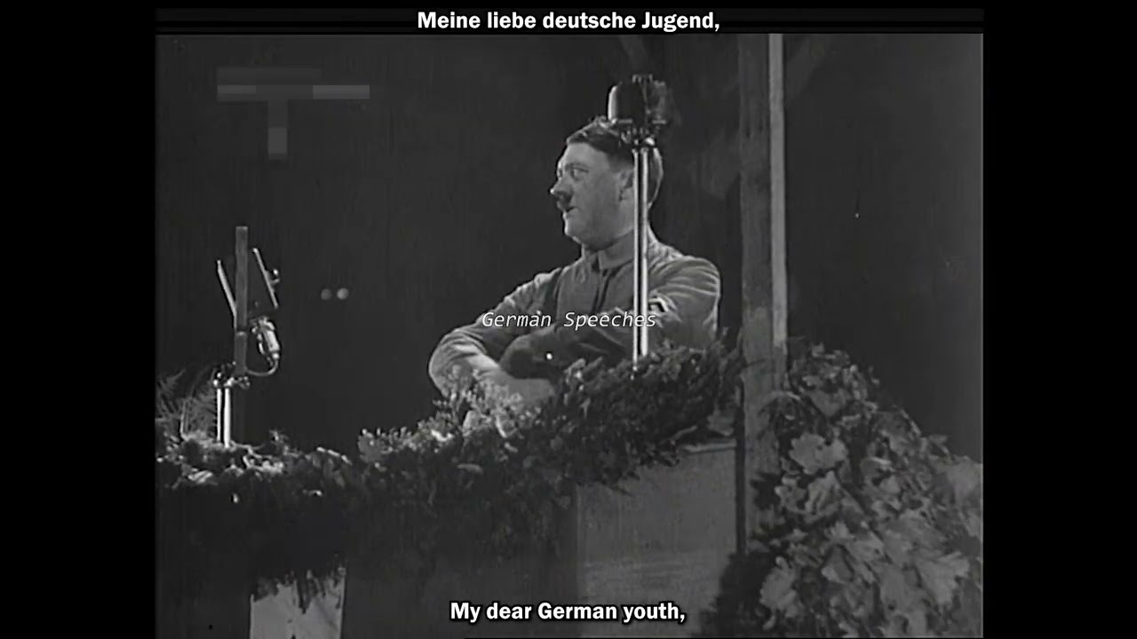 Schirach and Hitler speaking on the NSDAP Reich Youth Day in Potsdam, October 2, 1932 [English subs]