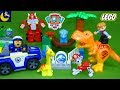 Paw Patrol Rescue the Dinosaurs T-Rex Jurassic World Lego Duplo Sets Marshall Chase Rescue Bots Toys