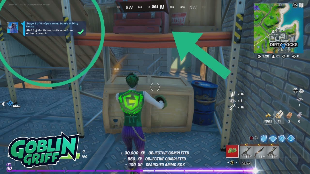 How to Open Ammo Boxes at Dirty Docks and Buy a Health Item from a