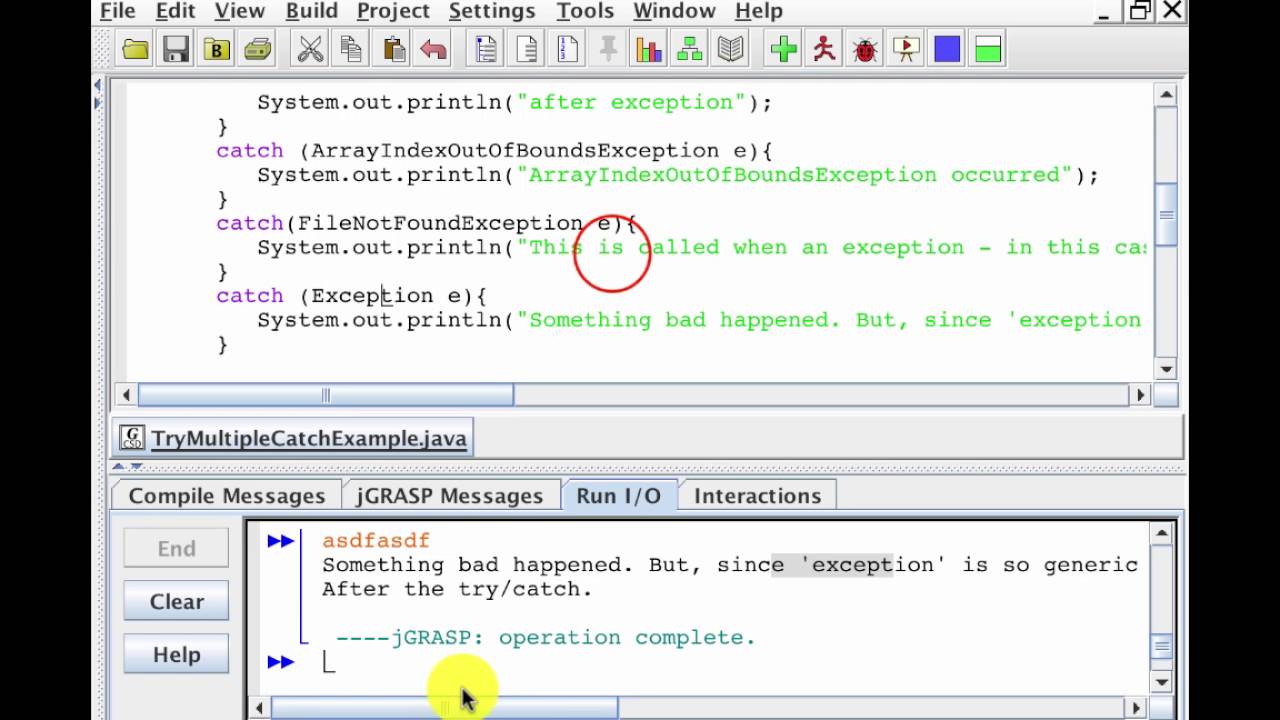 Try Multiple Catch Example - YouTube