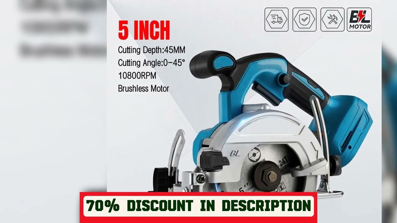 A must-have product! 10800rpm 125mm Brushless Mini Electric Circular Saw Cordless Adjustbale Angle