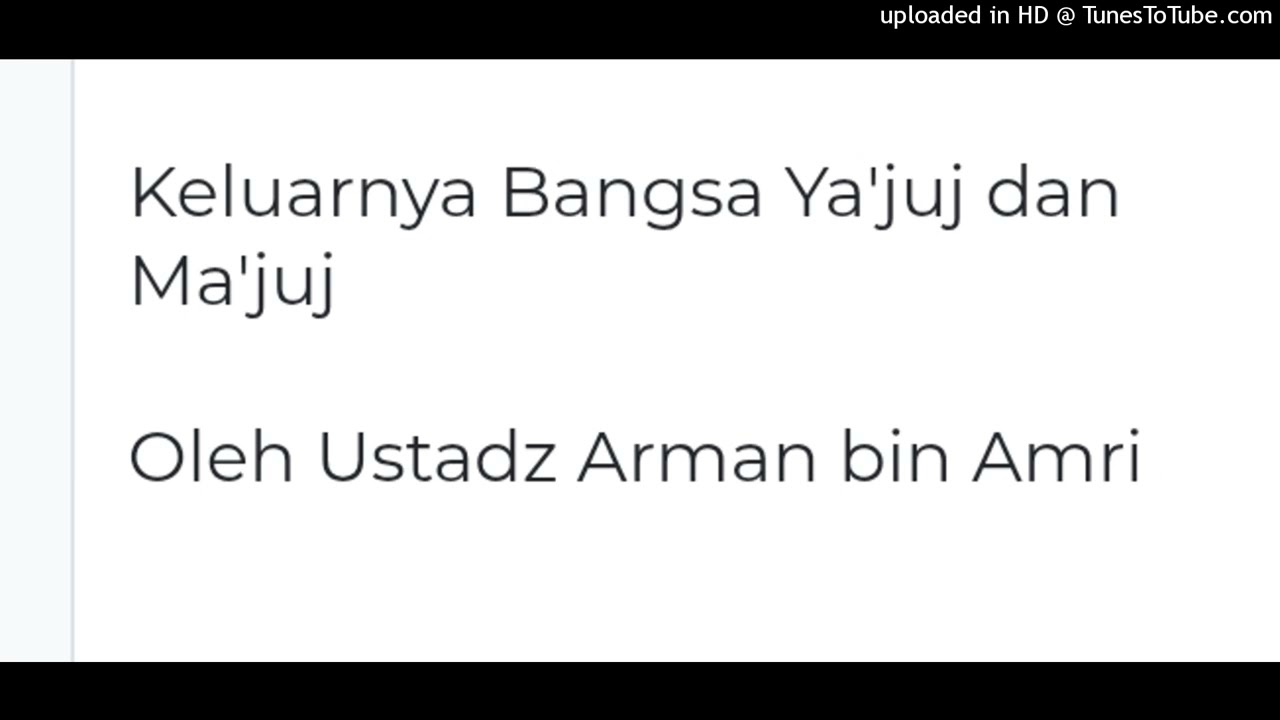 Keluarnya Bangsa Ya'juj dan Ma'juj