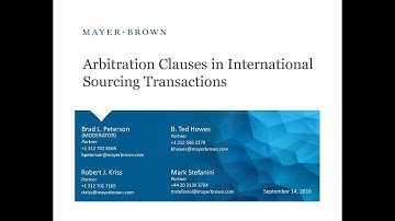 Arbitration Clauses in International Sourcing Transactions