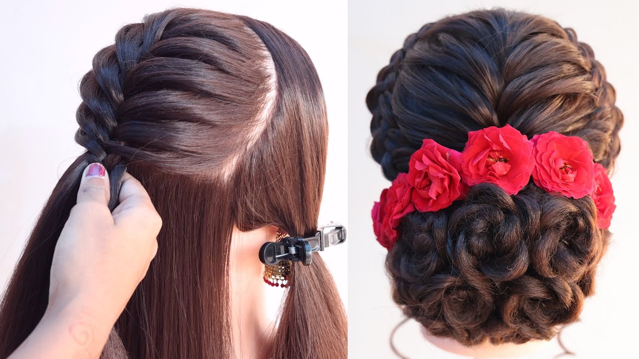 Sangeet Hairstyle Ideas For Brides & Wedding Guests - Wedbook | Wedding hair  inspiration, Hairstyle, Elegant braided hairstyle