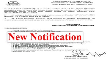 New Notification Issued by Higher Education Department | HED New Notification for Holidays