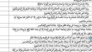 سورة يوسف - جدول القيم - الجزء الخامس - الاولى باك