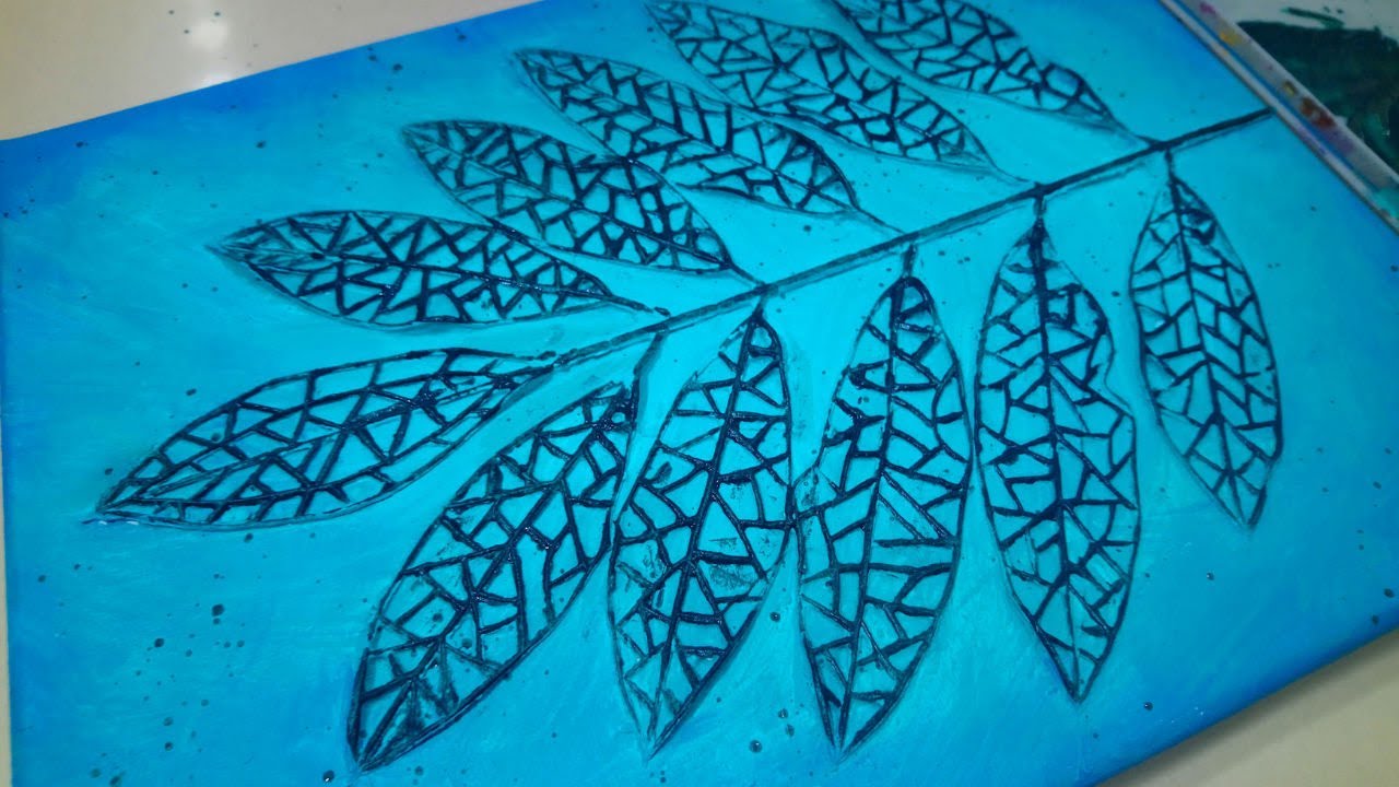 Textured 3D Leaves Acrylic Painting on Canvas Tutorial - YouTube