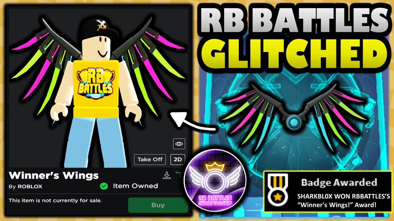 Rb Battles Winner S Wings Glitched People Got Them Early Roblox Youtube - how wins robux