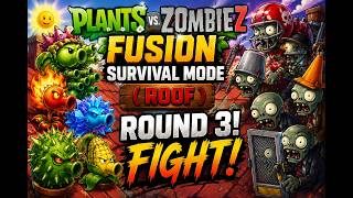🔥 Plants Vs Zombiez Fusion Survival Mode (ROOF) ROUND 3! FIGHT! 🏠💥