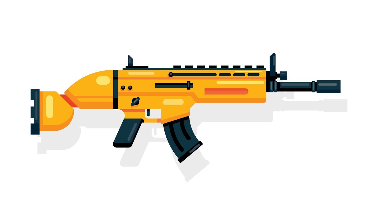 How to Draw the SCAR Rifle  Fortnite  Flat Design  Adobe Illustrator Tutorial  YouTube