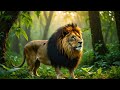 powerful Lion standing proudly on a rock 