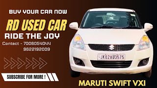 2011 DECEMBER PETROL MARUTI SWIFT VXI .1ST OWNER. FULL INSURANCE. 2 KEYS. JK02 JAMMU REGISTRATION