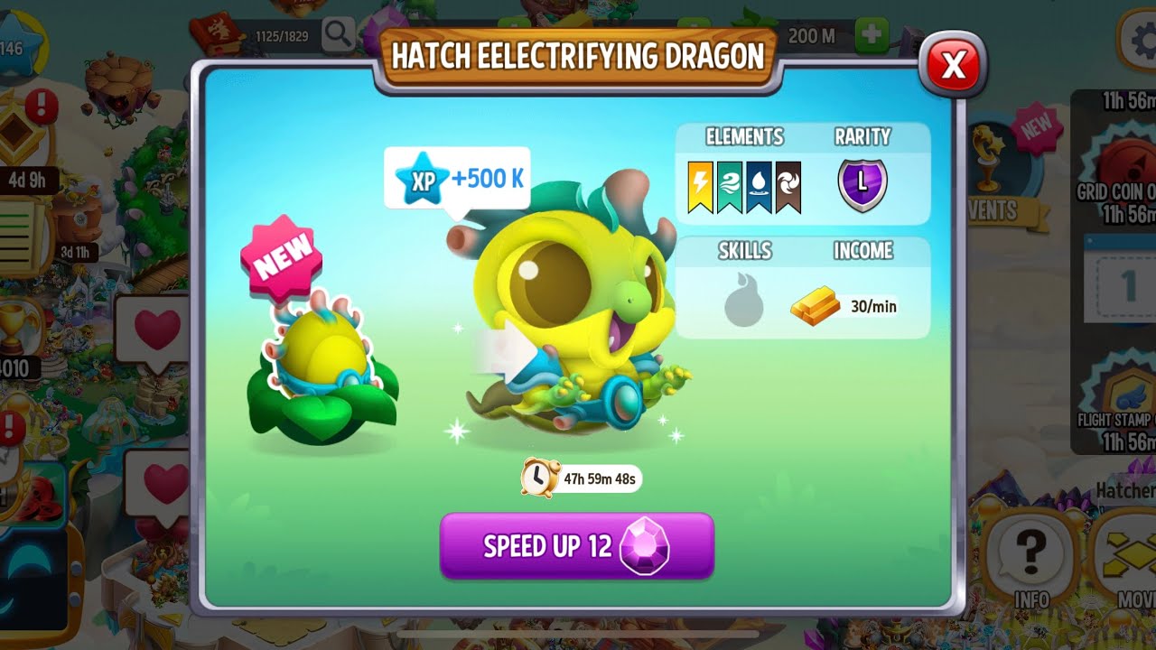 Eelectrifying Dragon in Dragon City 