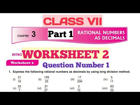 d a v math class vii chapter 3 worksheet 2 part 1 question no 1 by art of mathematica youtube