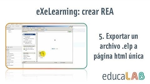 eXeLearning. Exportar un archivo .elp a página html única