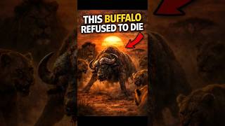 this Buffalo was attacked by a lion pride and still survived #animal #wildlife #lion story