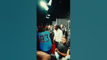 Thumbnail of Shaboozey runs into Jelly Roll backstage at NFL Honors