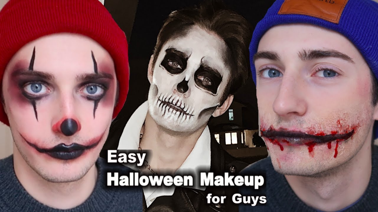 Frø Udrydde Mellem 3 Halloween Looks for Men | (makeup for boys, simple & spooky) - YouTube