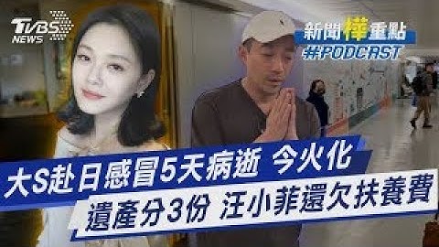 大S赴日感冒5天病逝 今火化 遺產分3份 汪小菲還欠扶養費 #記者徐筠庭｜新聞"樺"重點PODCAST