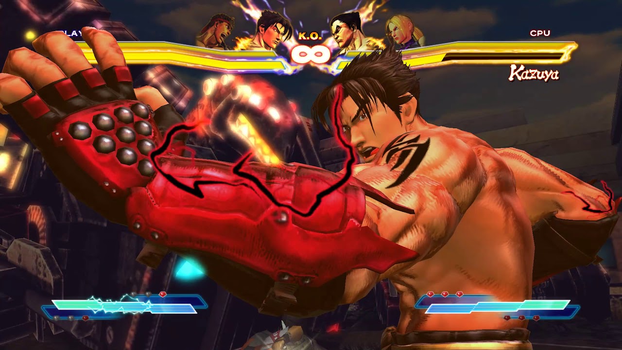Street Fighter X Tekken | Ryu X Jin Cross Art Corner Combo! - YouTube