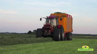 Gras oprapen met een Case IH 1455 XL met Veenhuis Combi 2000