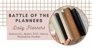 Battle of the Planners - Daily Planner Comparison - Hobonichi, Hibino, Midori DO1, Moleskine Pocket