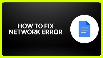 How To Fix Network Error In Google Docs 2025! Tutorial