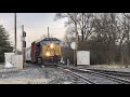 Standing Between 2 Passing Trains!  Odd Railroad Crossing, CSX & Norfolk Southern DPU Trains In Ohio