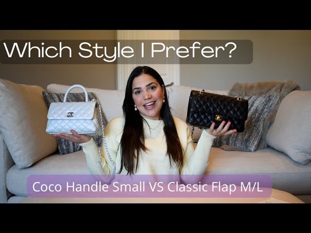 Chanel Coco Handle Small vs Classic Flap M/L// Mod Shots, What fits Inside  