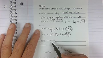 imaginary and complex numbers video #1 of 2