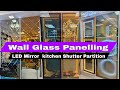 Bevelled wall glass mirror panelling 2024  wall highlighter glass design  wallglass walldesign