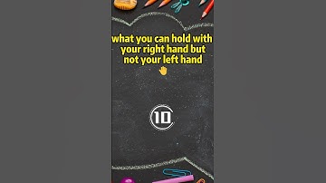 What can you hold with your right hand but not your left hand ? #riddles  #puzzle #brainteaser