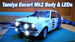Tamiya MF-01X Build Guide Part 3 - Ford Escort Mk2 Rally Bodywork & LEDs!