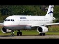 Aegean Airbus A320 * Great Turbine Sound  * Spectacular Take-Off at Bern
