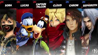 Smash Mods: Sora, Donald and Goofy vs Cloud, Squall and Sephiroth