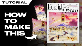 How to make a dream #vintage #collage poster design - Graphic Design Tutorial screenshot 4