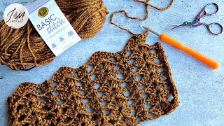 How To Crochet An Easy Lace Stitch / Ideal For Blankets / Shawls / Throws / Simple Shells VStitch