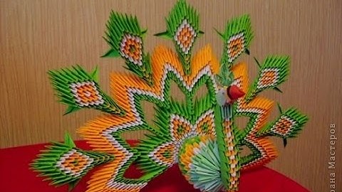 How to make peacock 3D Origami - Hướng dẫn xếp công xòe đuôi cực đẹp