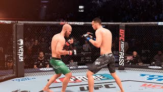 Nate diaz overhand right smashes mcgregors skull in