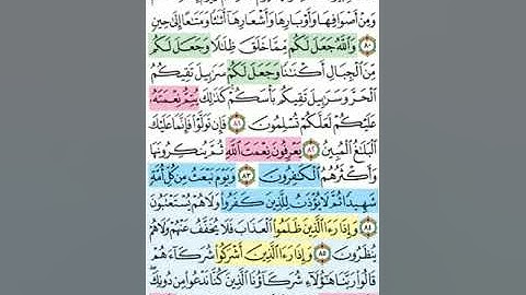 تيسير حفظ سورة النحل بالتكرار الوجه العاشر الآيات ( 80-87) مكرر 5 مرات بصوت الشيخ عبد الباسط
