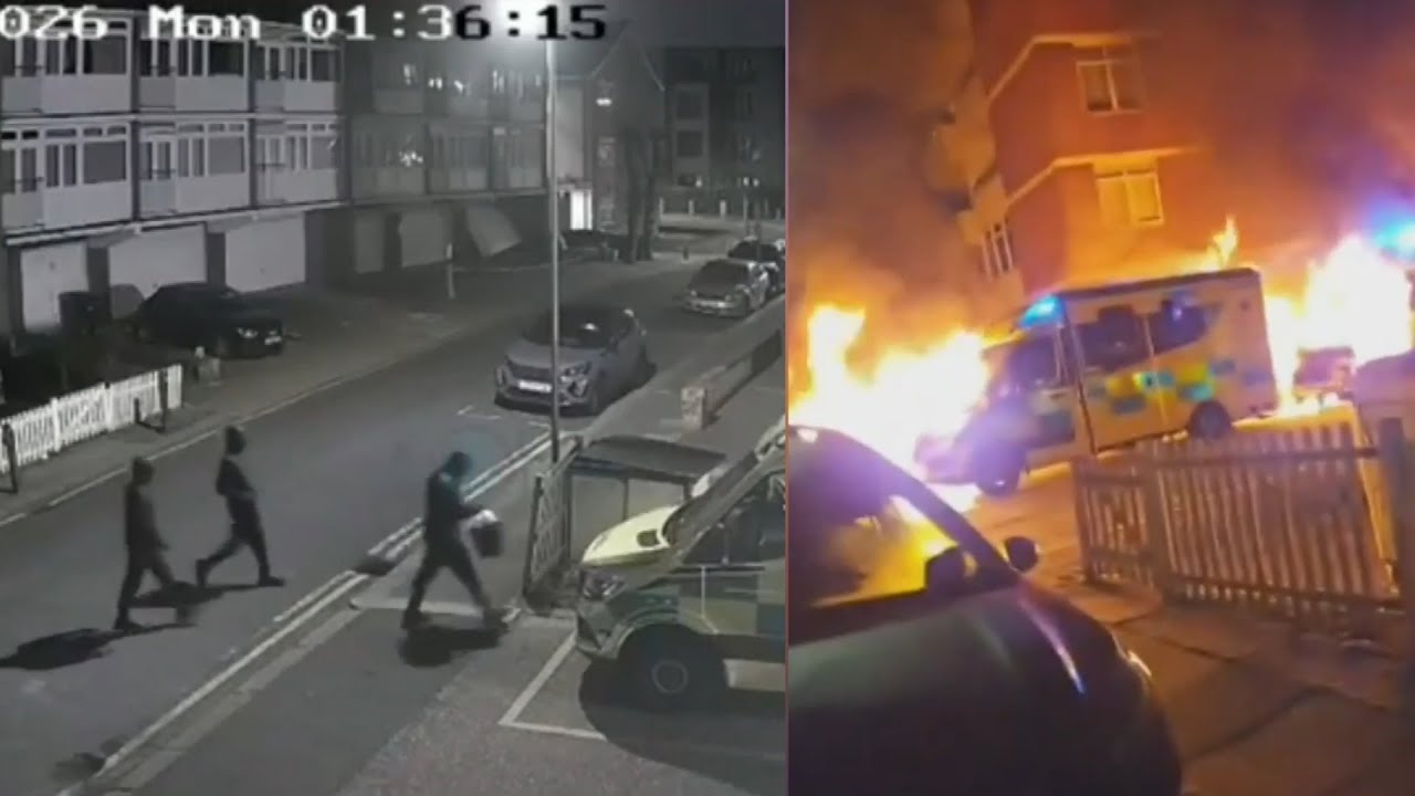 ⁣Emergency vehicles torched in disturbing attack on Jewish community in London