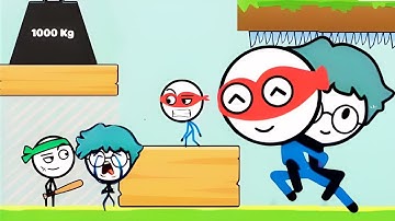 Attack Draw Line WEEGOON | All Game Levels 21-40 | Funny Stickman Puzzle Gameplay #puzzle #funny