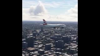 beautiful view of the plane when landing at the airport eps 0508