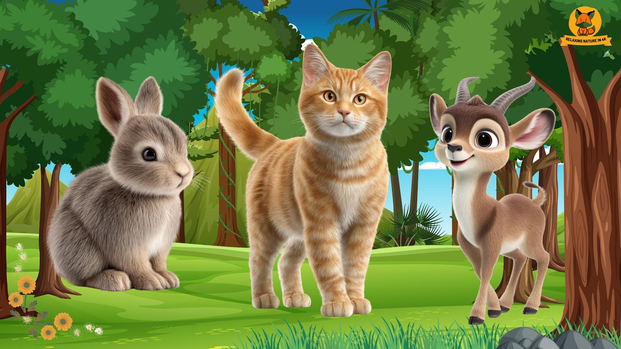 Collection of cute animal sounds: Rabbit, Cat, Deer, Antelope, Warthog - Cute Animal Moments