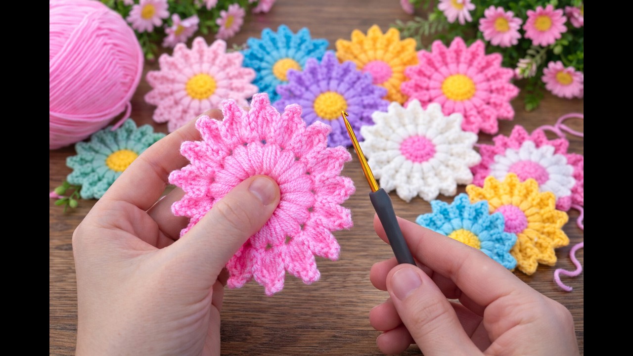 I Made These Crochet Flowers in Different Colors – So Simple!