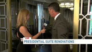 Eileen tours the presidential suite at the Mayflower Hotel