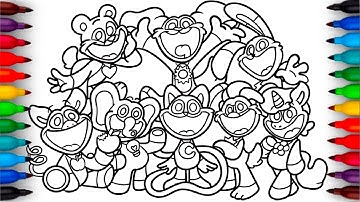 Smiling Critters Coloring Page | Satisfying Colouring Characters Poppy Playtime 3 | NCS