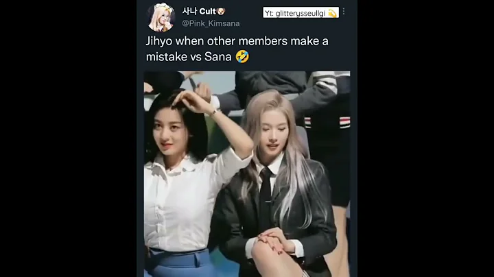 jihyo when other members make a mistake vs Sana 😂 #kpop #shorts #twice #sana #jihyo